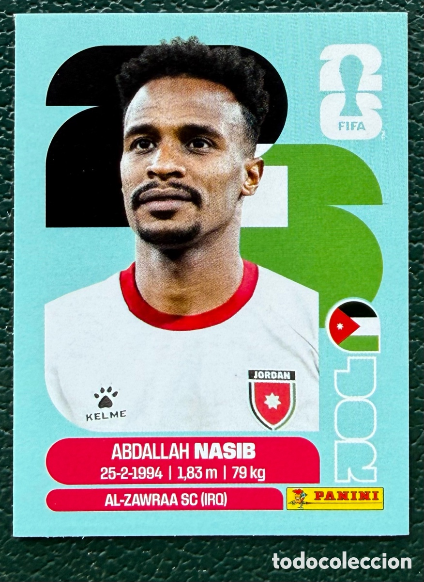 Football Stickers: JOR 6 ABDALLAH NASIB JORDANIA CROMOS ALBUM FIFA WORLD CUP MUNDIAL 2026 PANINI