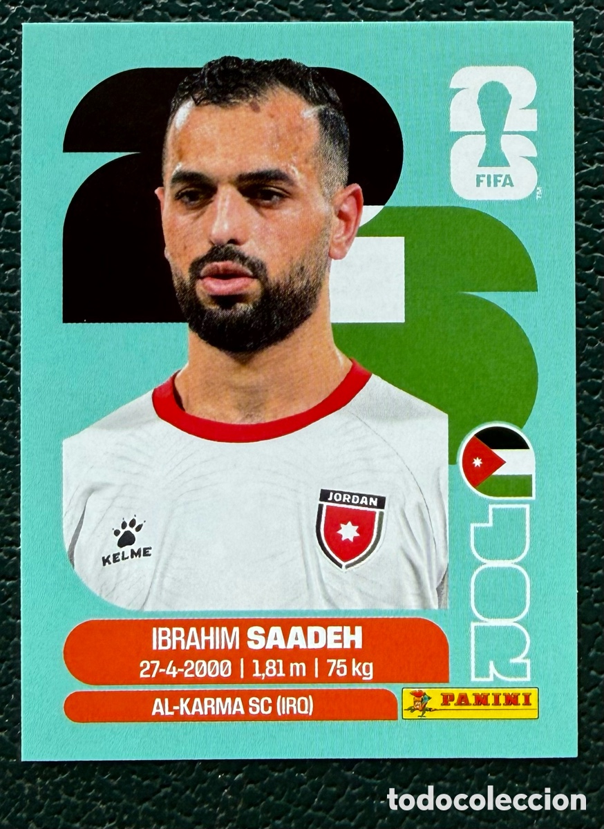 Cartes &agrave; collectionner de Football: JOR 9 IBRAHIM SAADEH JORDANIA CROMOS ALBUM FIFA WORLD CUP MUNDIAL 2026 PANINI