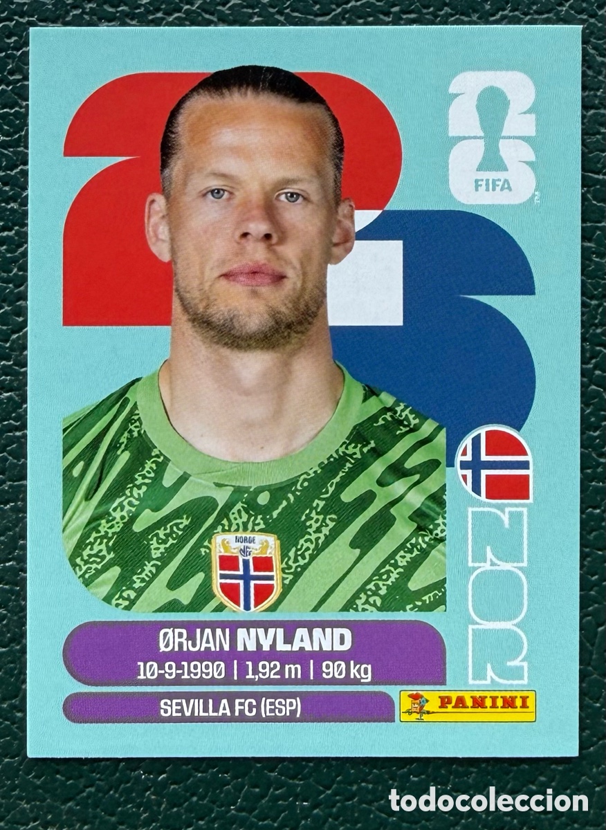 Fu&szlig;ball-Sticker: NOR 2 ORJAN NYLAND NORUEGA CROMOS ALBUM FIFA WORLD CUP MUNDIAL 2026 PANINI
