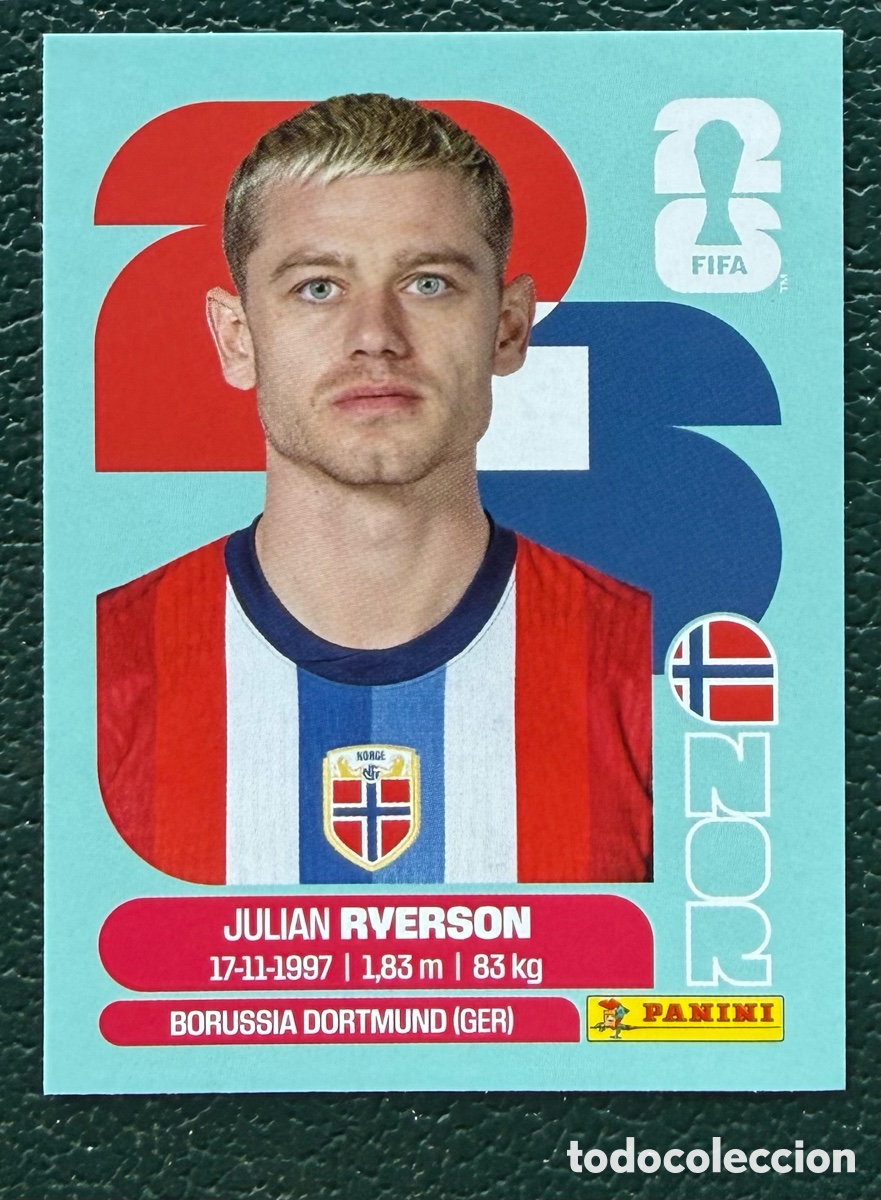 Fu&szlig;ball-Sticker: NOR 3 JULIAN RYERSON NORUEGA CROMOS ALBUM FIFA WORLD CUP MUNDIAL 2026 PANINI