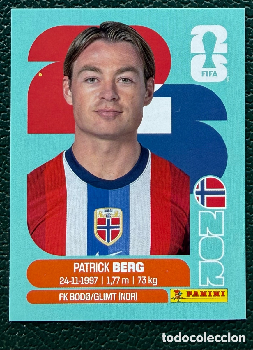 Cartes &agrave; collectionner de Football: NOR 14 PATRICK BERG NORUEGA CROMOS ALBUM FIFA WORLD CUP MUNDIAL 2026 PANINI