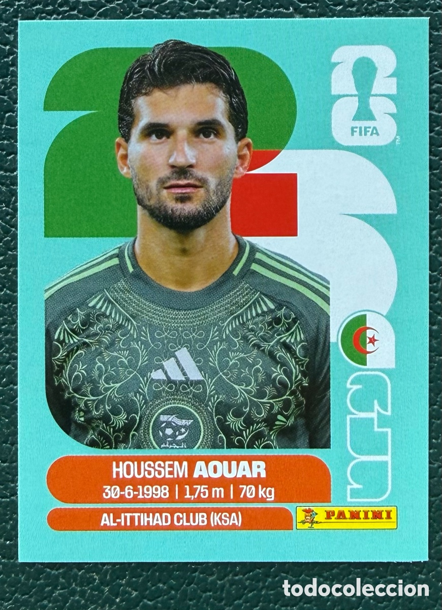 Cromos de f&uacute;tbol: ALG 9 HOUSSEM AOUAR ARGELIA CROMOS ALBUM FIFA WORLD CUP MUNDIAL 2026 PANINI