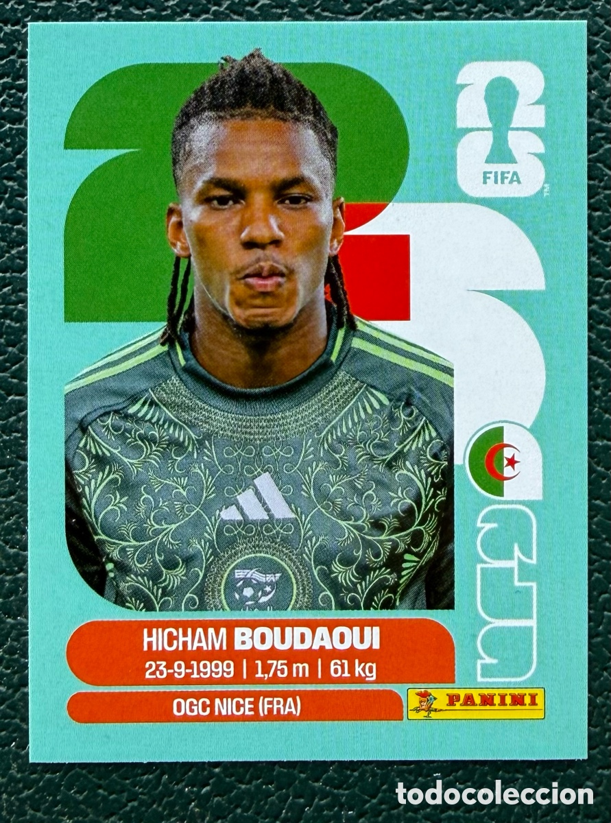 Cromos de f&uacute;tbol: ALG 10 HICHAM BOUDAOUI ARGELIA CROMOS ALBUM FIFA WORLD CUP MUNDIAL 2026 PANINI