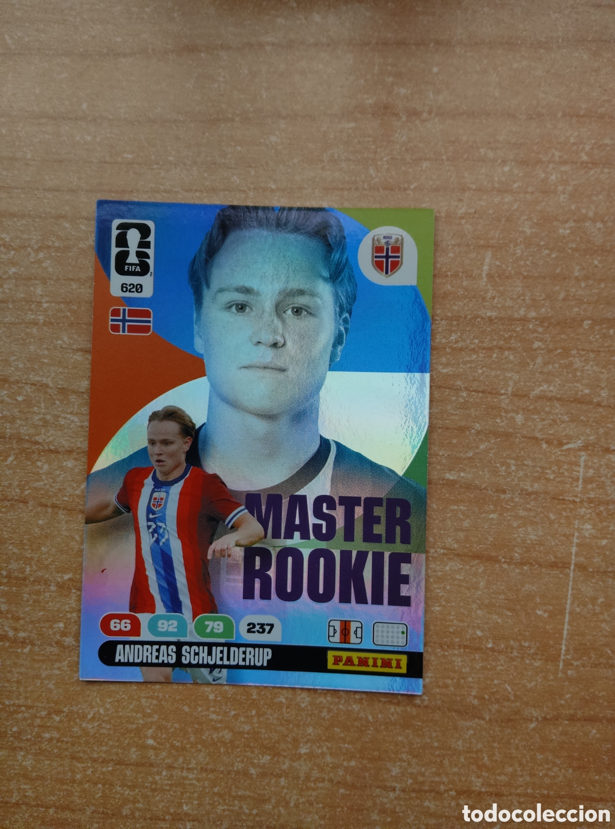 Cromos de f&uacute;tbol: 620 ANDREAS SCHJELDERUP NORUEGA MASTER ROOKIE ADRENALYN XL MUNDIAL 2026