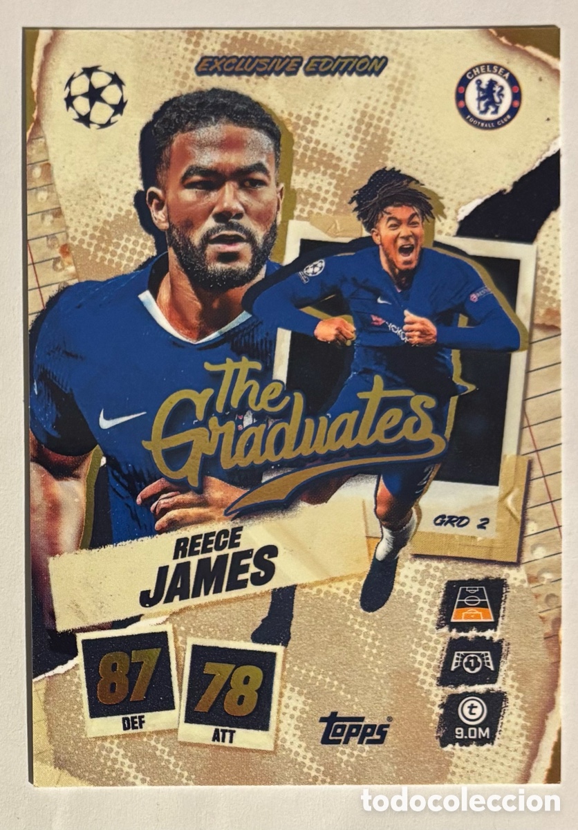 Cromos de f&uacute;tbol: REECE JAMES (CHELSEA FC). CARTA THE GRADUATES EXCLUSIVE EDITION TOPPS MATCH ATTAX 2025/26. #GRD2