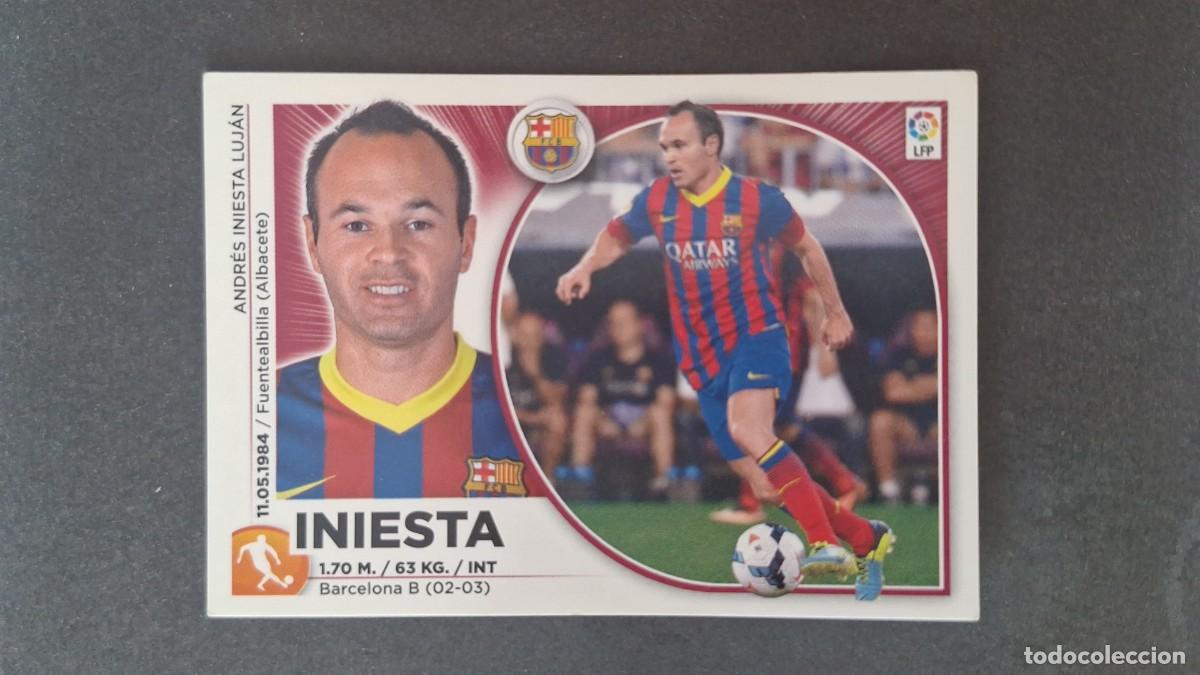 Cromos de f&uacute;tbol: L4 INIESTA F. C. BARCELONA LIGA ESTE 2014 2015 14 15 NUNCA PEGADO SIN PEGAR