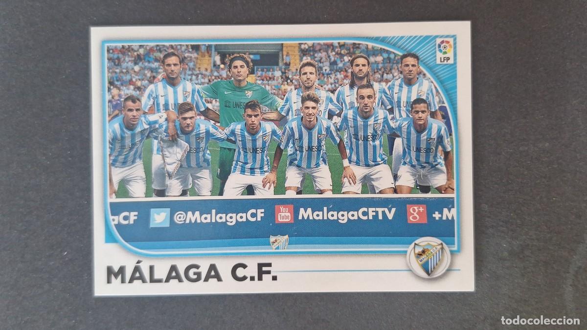 Cromos de f&uacute;tbol: L4 EQUIPO ALINEACION MALAGA C. F. LIGA ESTE 2014 2015 14 15 NUNCA PEGADO SIN PEGAR