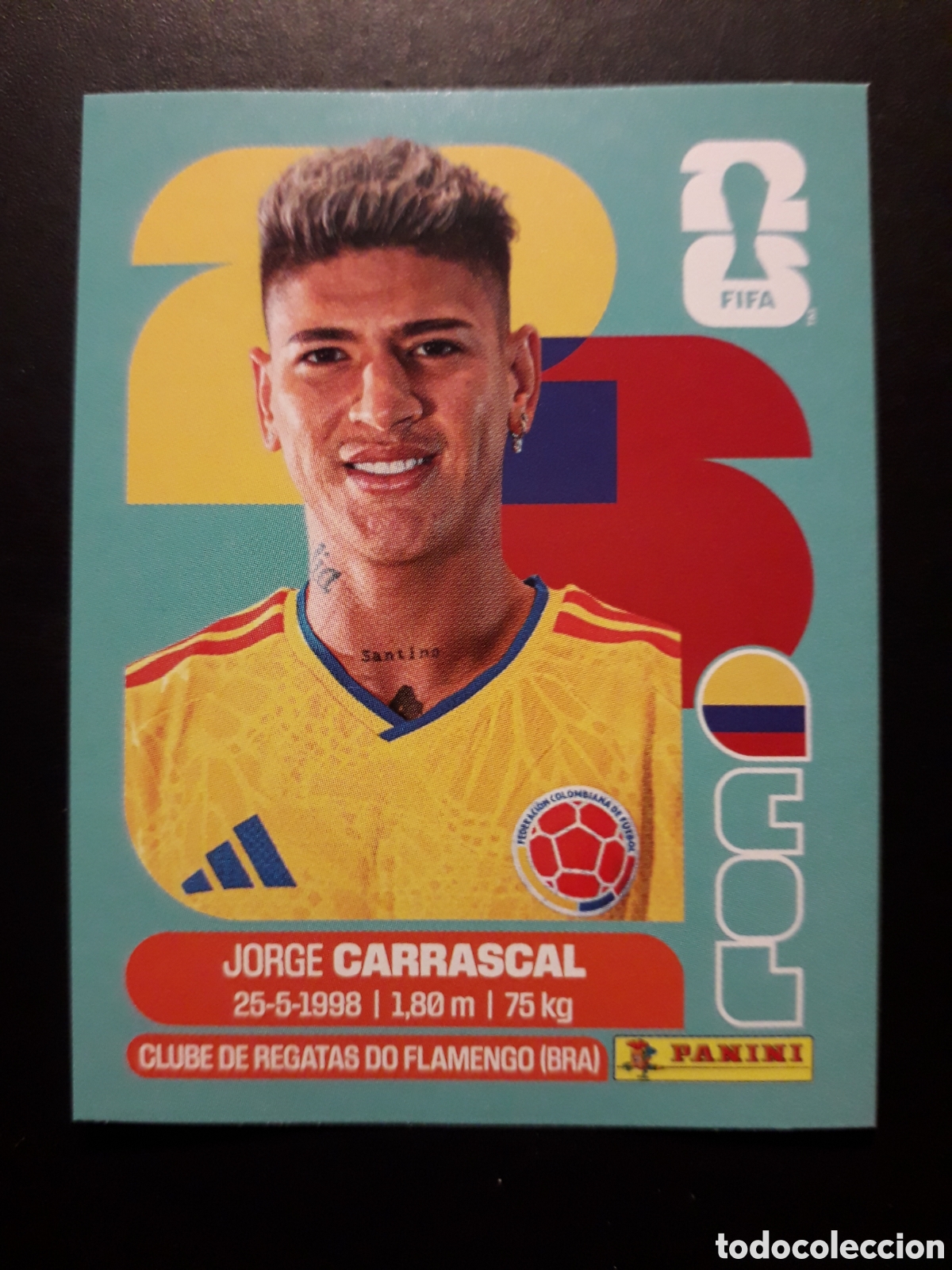 Cromos de f&uacute;tbol: CARRASCAL COLOMBIA COL 16 MUNDIAL F&Uacute;TBOL 2026 FIFA WORLD CUP PANINI SIN PEGAR PEDIDO M&Iacute;NIMO 3&euro;