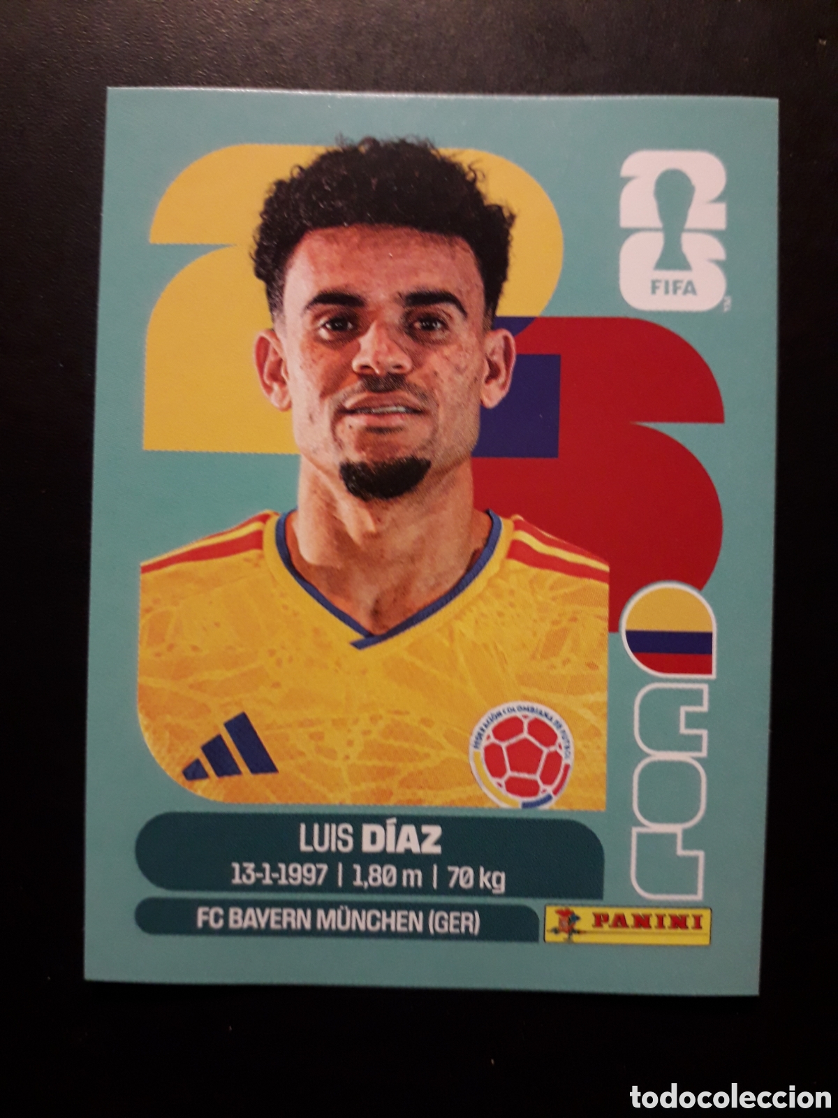 Cromos de f&uacute;tbol: LUIS D&Iacute;AZ COLOMBIA COL 20 MUNDIAL F&Uacute;TBOL 2026 FIFA WORLD CUP PANINI SIN PEGAR PEDIDO M&Iacute;NIMO 3&euro;