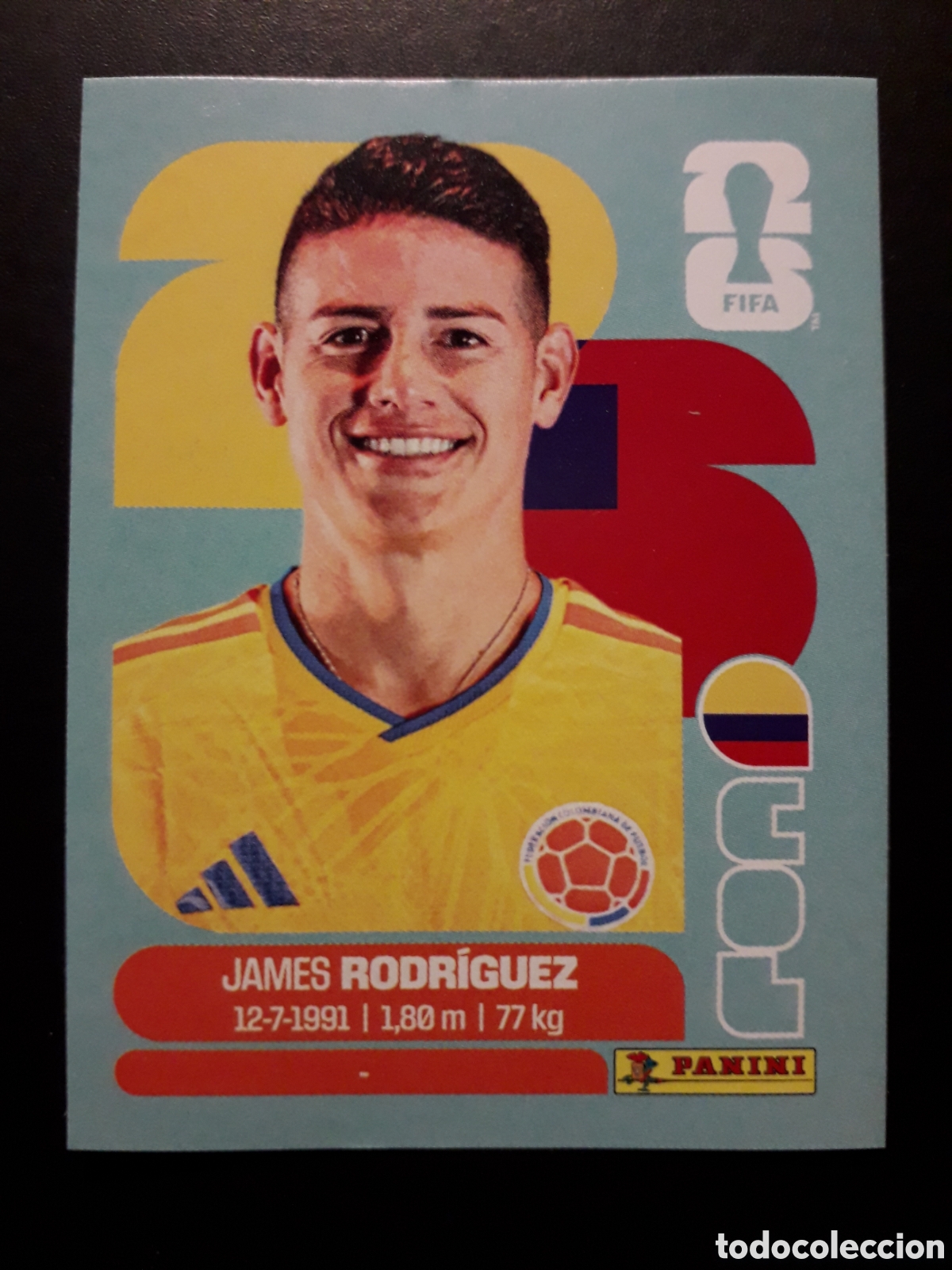 Cromos de f&uacute;tbol: JAMES RODR&Iacute;GUEZ COLOMBIA COL 14 MUNDIAL F&Uacute;TBOL 2026 FIFA WORLD CUP PANINI SIN PEGAR PEDIDO M&Iacute;NIMO 3&euro;