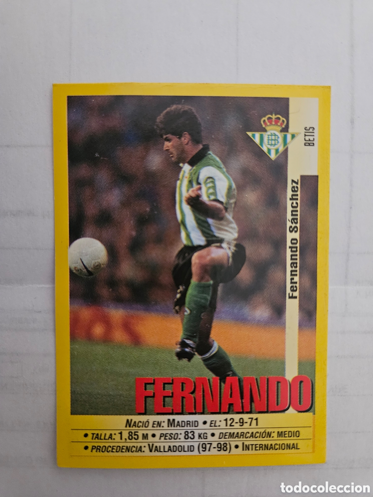 Cromos de f&uacute;tbol: 204 FERNANDO REAL BETIS PANINI 1999 2000 CROMO FUTBOL LIGA 99 00 - SIN PEGAR -