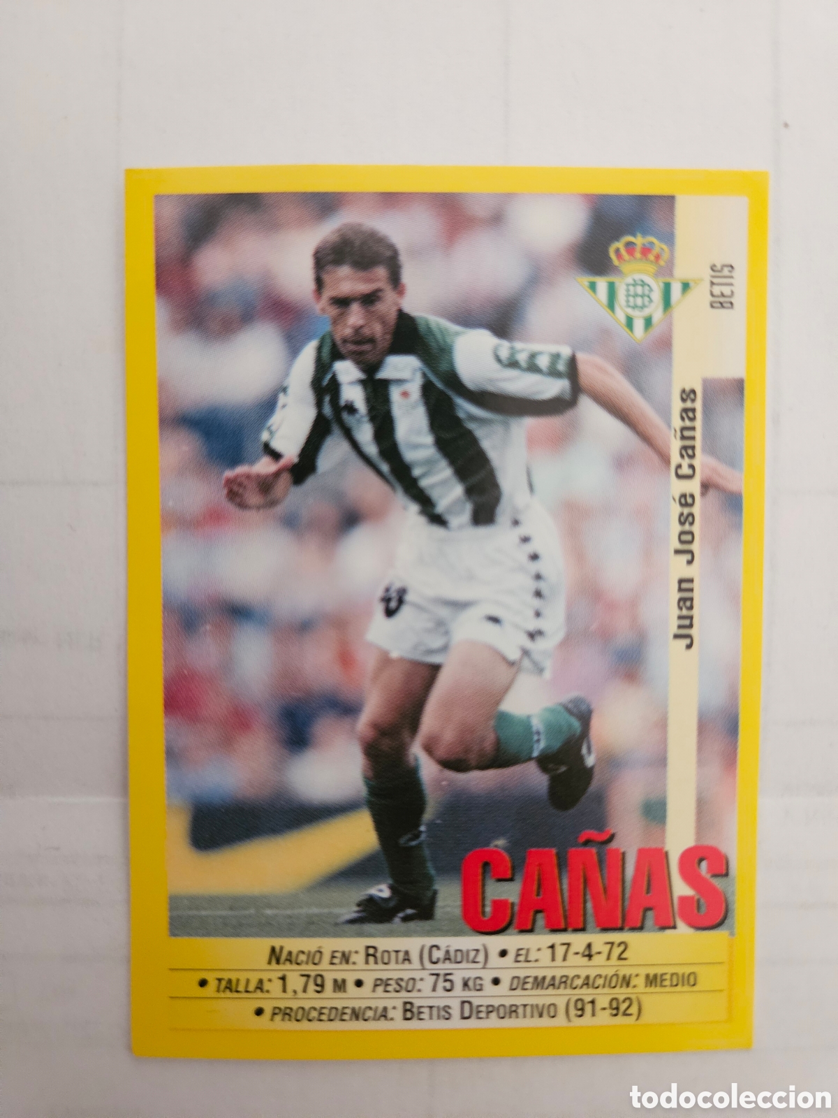 Cromos de f&uacute;tbol: CA&Ntilde;AS REAL BETIS PANINI 1999 2000 CROMO FUTBOL LIGA 99 00 - SIN PEGAR