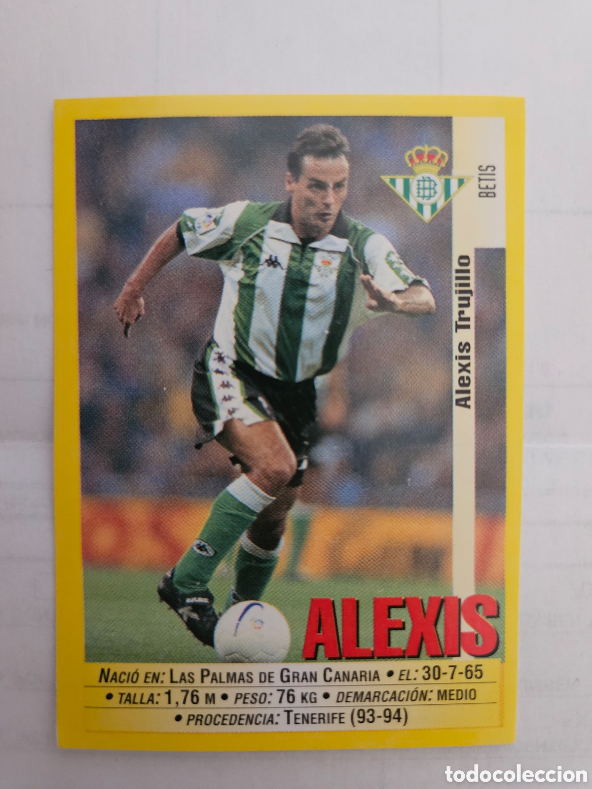 Cromos de f&uacute;tbol: ALEXIS REAL BETIS PANINI 1999 2000 CROMO FUTBOL LIGA 99 00 - SIN PEGAR