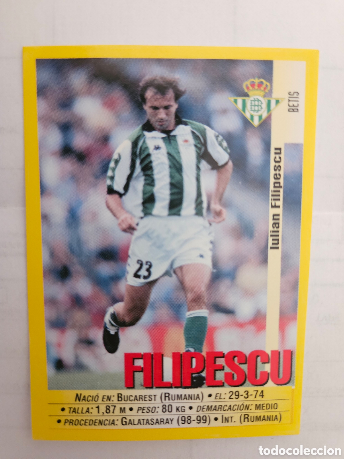 Cromos de Futebol: 200 FILIPESCU REAL BETIS PANINI 1999 2000 CROMO FUTBOL LIGA 99 00 SIN PEGAR -