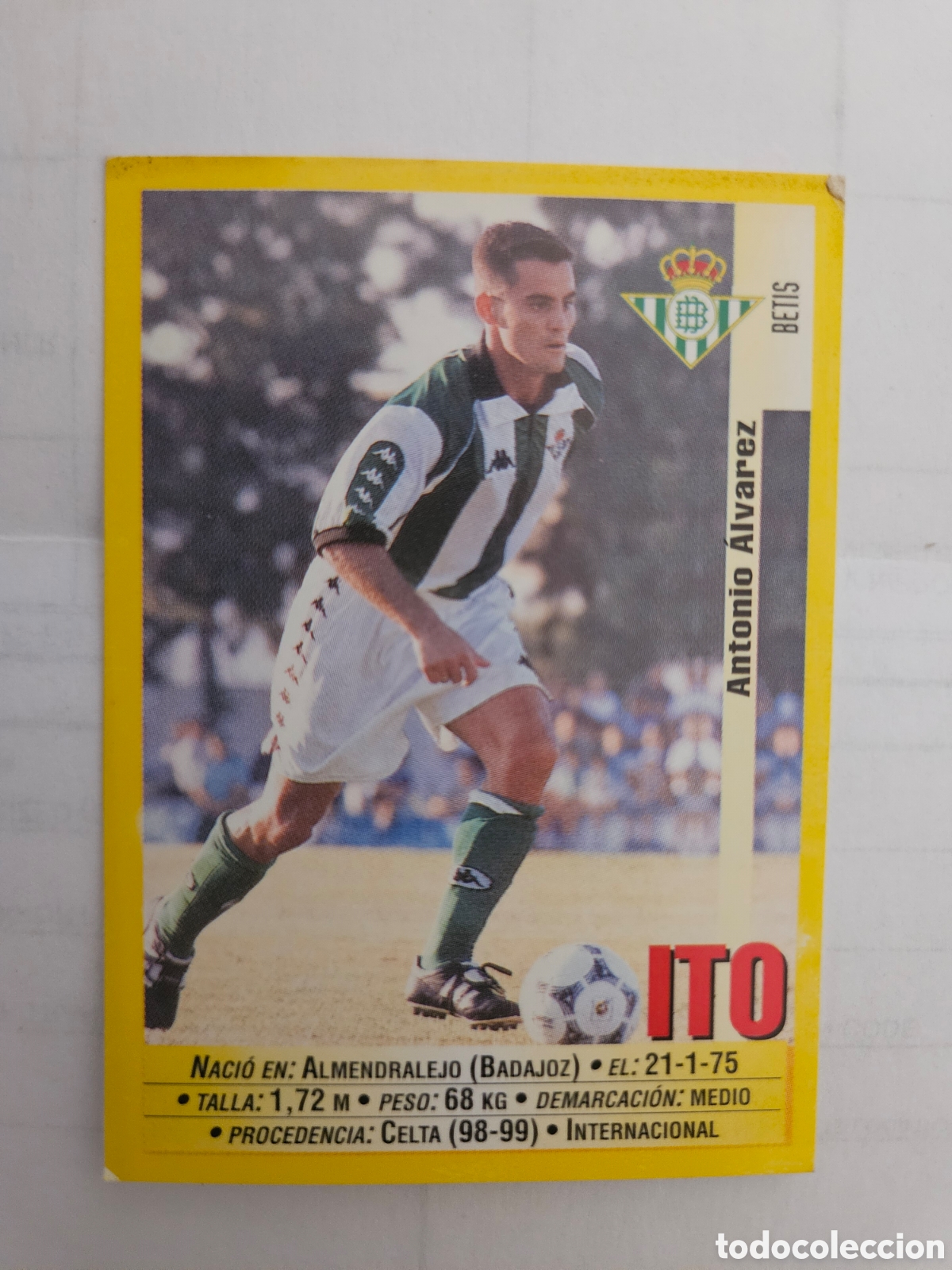 Cromos de Futebol: ITO REAL BETIS 199 PANINI LIGA 1999/2000 99 00 NUNCA PEGADO SIN PEGAR