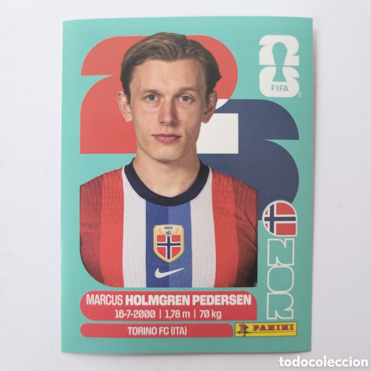 Fu&szlig;ball-Sticker: NOR 6 Marcus Holmgren Pedersen [Sticker] / FIFA World Cup 2026