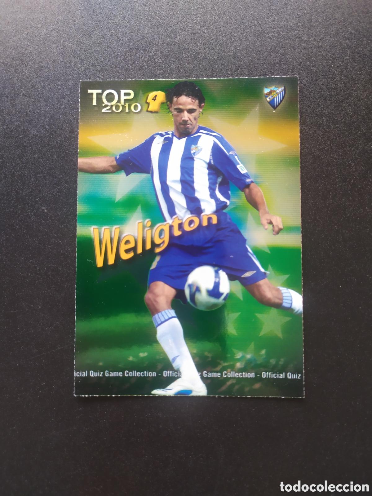 Cromos de f&uacute;tbol: Mundicromo fichas Liga 2009 2010 09 10 Weligton top brillo verde n&deg; 562 M&aacute;laga