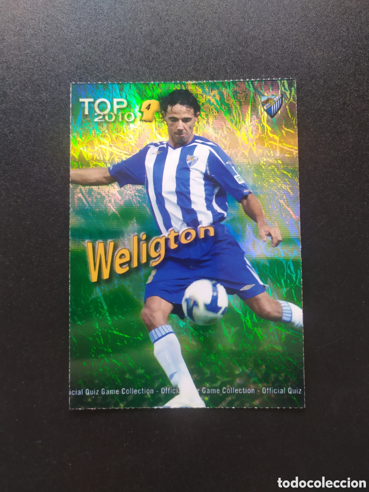 Cromos de f&uacute;tbol: Mundicromo fichas Liga 2009 2010 09 10 Weligton top brillo jaspeado n&deg; 562 M&aacute;laga