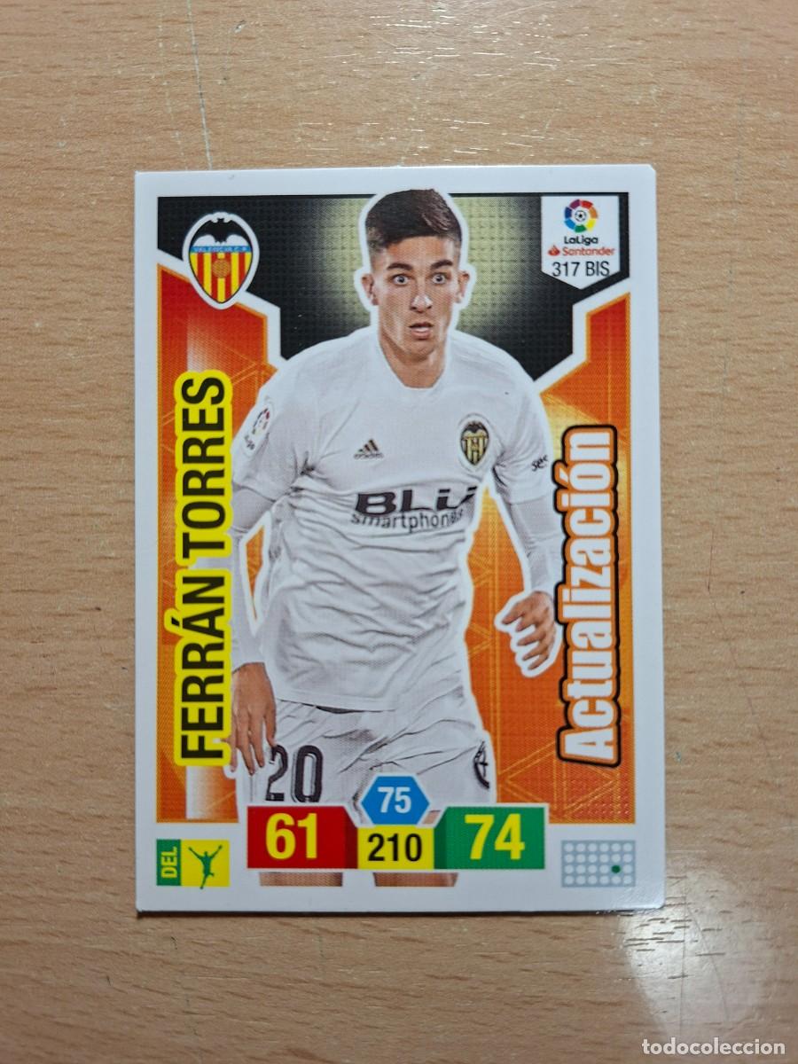 Cromos de f&uacute;tbol: CROMO FERRAN TORRES ROOKIE 317 BIS ACTUALIZACION VALENCIA PANINI ADRENALYN 2018 2019 18 19