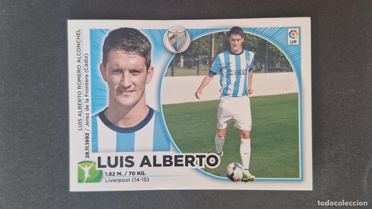 Fu&szlig;ball-Sticker: L4 LUIS ALBERTO MALAGA C. F. FICHAJE 1 LIGA ESTE 2014 2015 14 15 NUNCA PEGADO SIN PEGAR