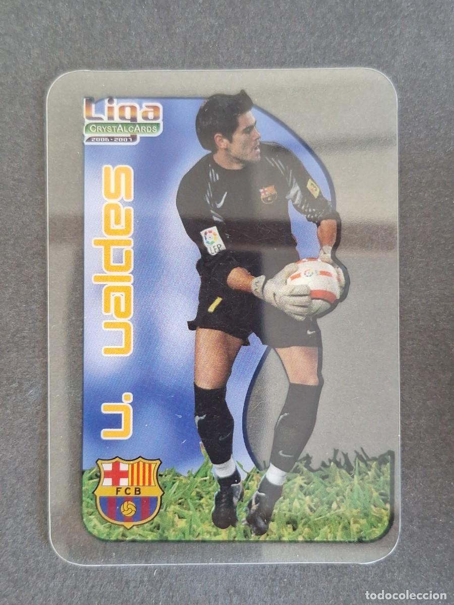 Cromos de f&uacute;tbol: L1 VICTOR VALDES F. C. BARCELONA 3 MUNDICROMO CRYSTALCARDS LIGA 2006 2007 06 07