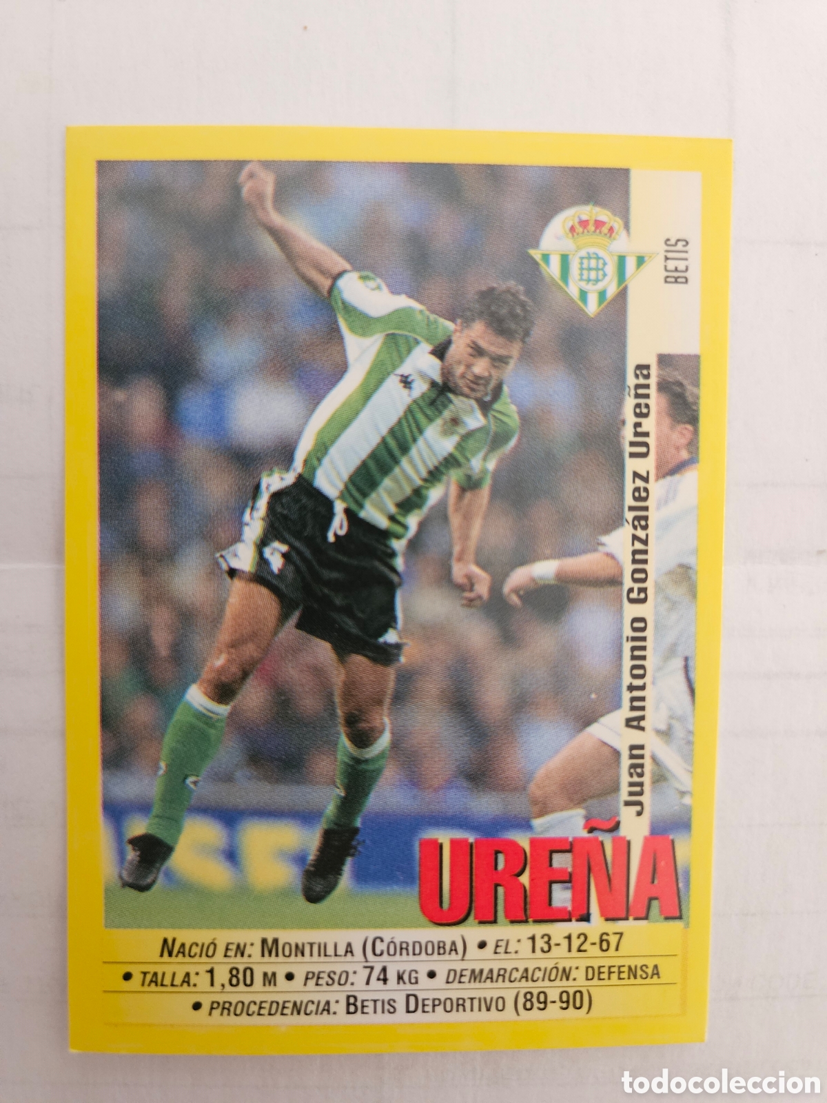 Cromos de f&uacute;tbol: 195 URE&Ntilde;A REAL BETIS PANINI 1999 2000 CROMO FUTBOL LIGA 99 00 - SIN PEGAR