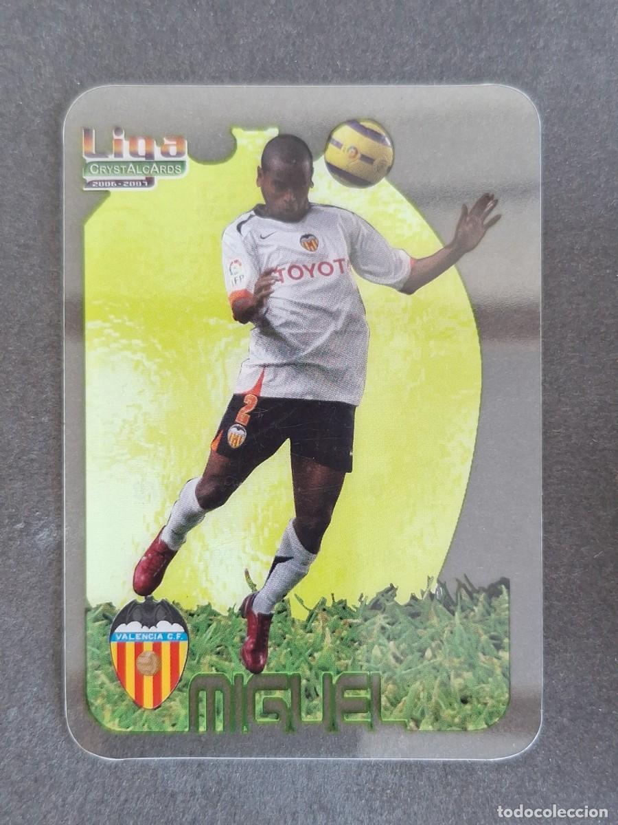 Cromos de f&uacute;tbol: L1 MIGUEL VALENCIA C. F. 43 MUNDICROMO CRYSTALCARDS LIGA 2006 2007 06 07