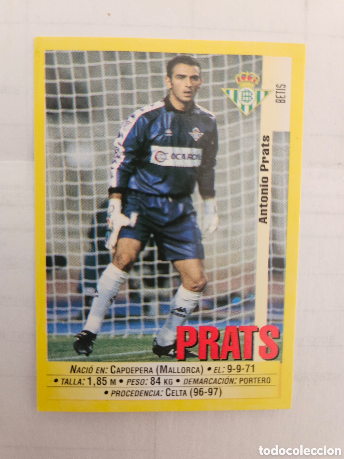 Football Stickers: 192 PRATS BETIS PANINI LIGA TEMPORADA 1999 2000 99 00 SIN PEGAR