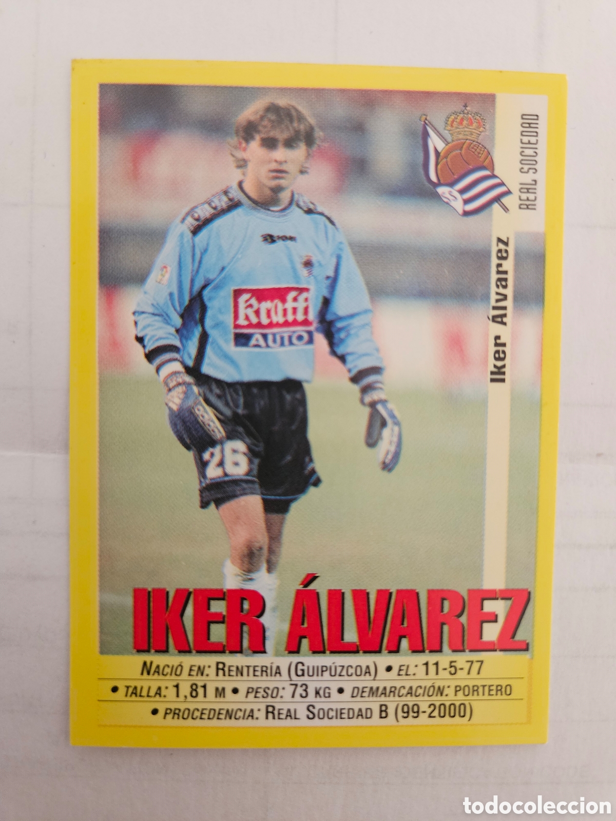 Cromos de f&uacute;tbol: IKER ALVAREZ REAL SOCIEDAD 190 PANINI LIGA 1999/2000 99 00 NUNCA PEGADO SIN PEGAR