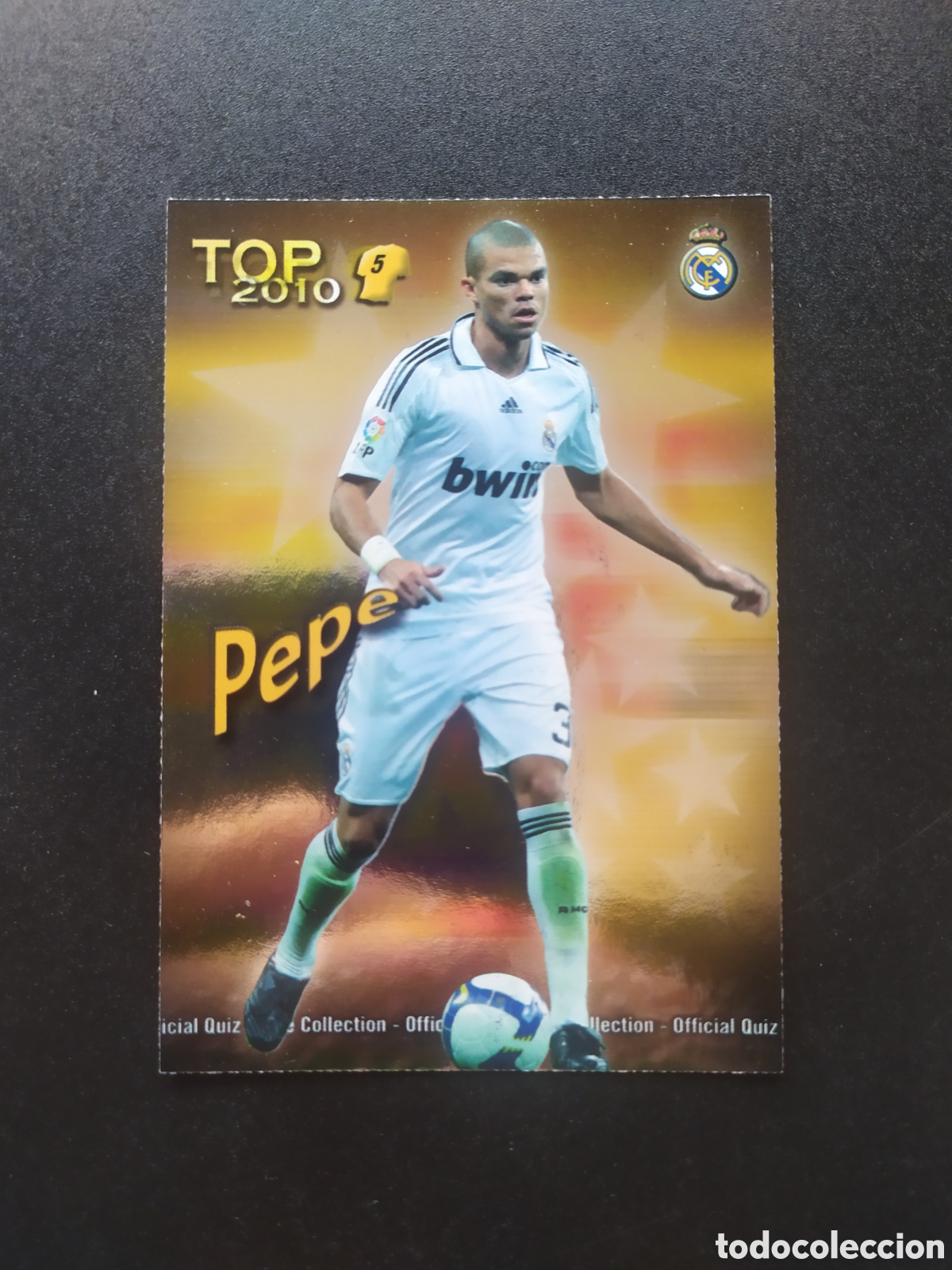 Cromos de f&uacute;tbol: Mundicromo fichas Liga 2009 2010 09 10 Pepe top brillo dorado n&deg; 569 Real Madrid