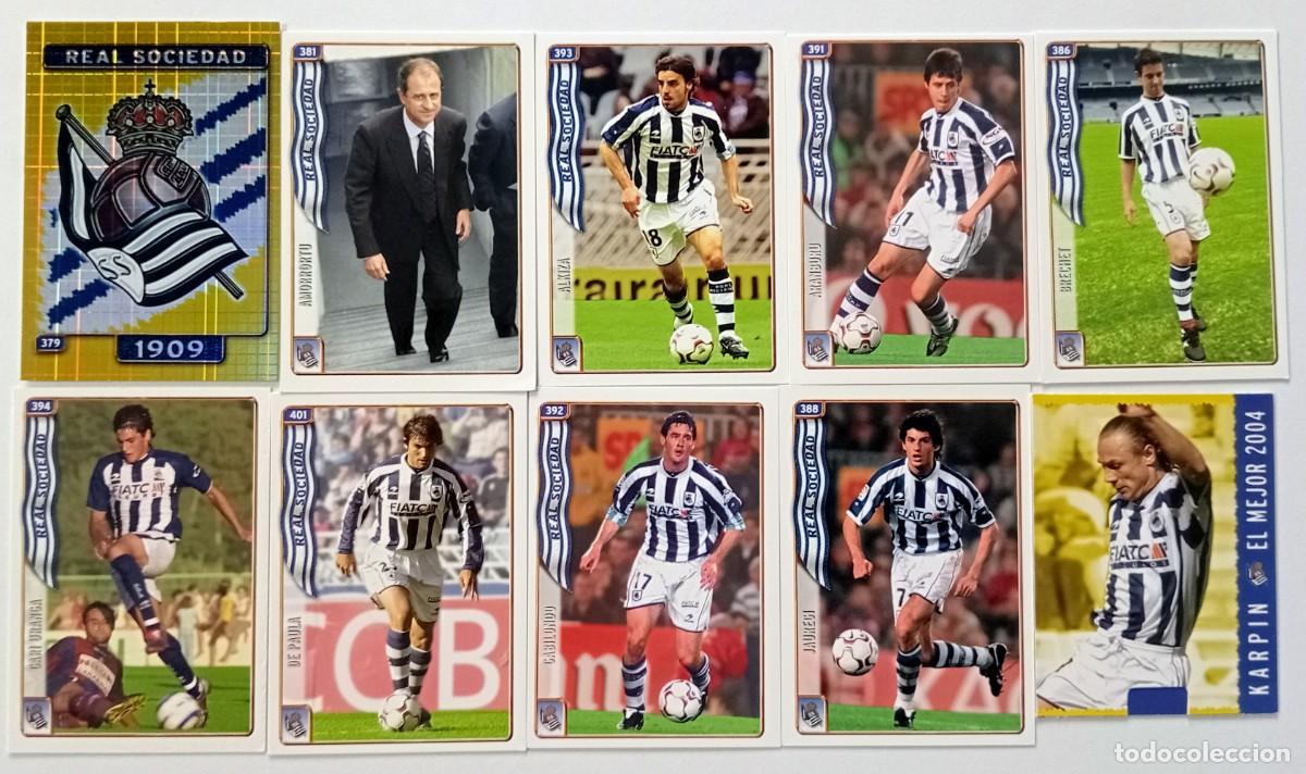 Cromos de f&uacute;tbol: REAL SOCIEDAD LOTE CROMOS FUTBOL TRADING CARDS MUNDI CROMO 2004-2005