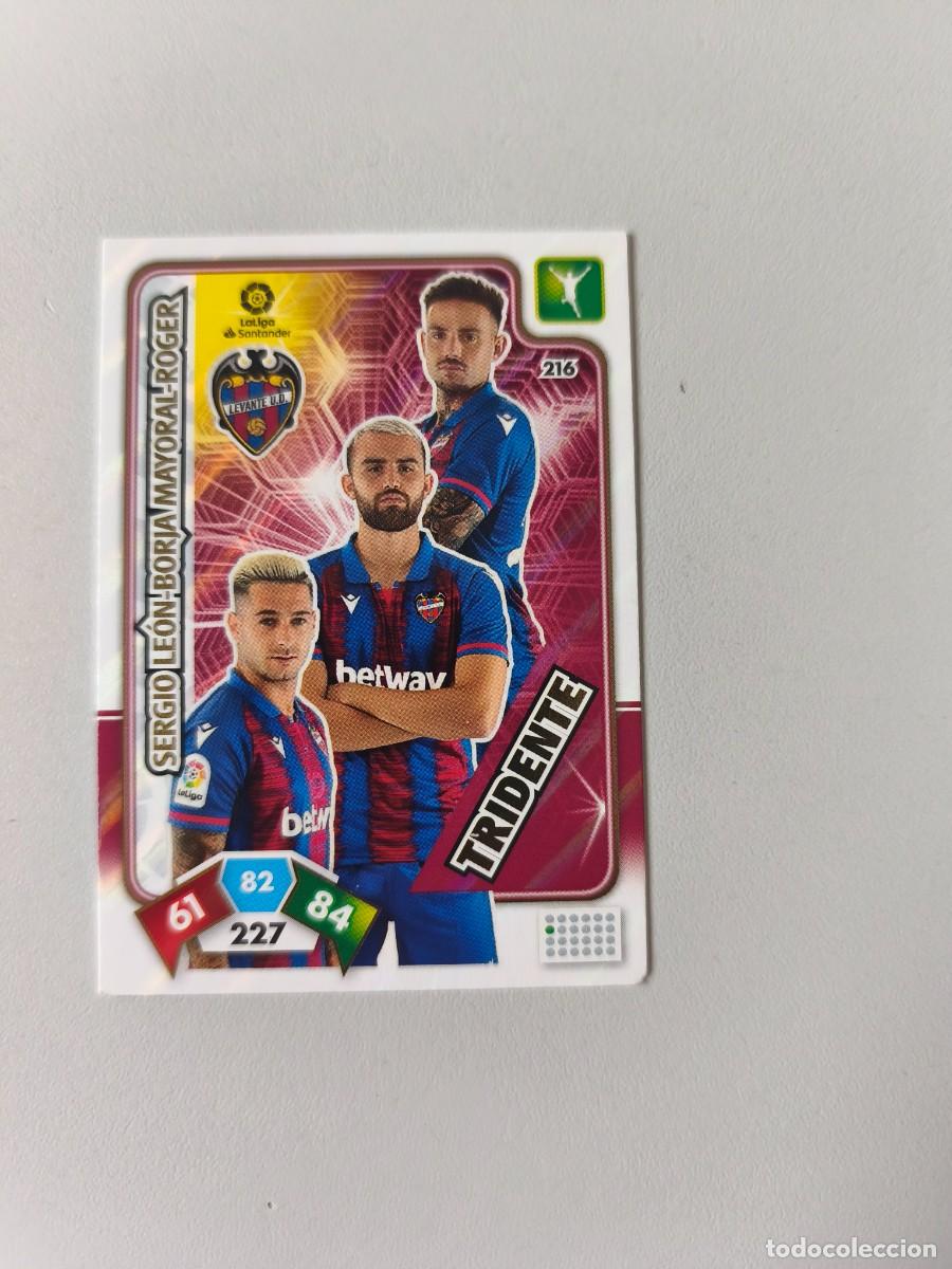 Cromos de f&uacute;tbol: ADRENALYN XL 2019 2020 19 20 LEVANTE TRIDENTE 216 SERGIO LE&Oacute;N -BORJA MAYORAL- ROGER CJA1