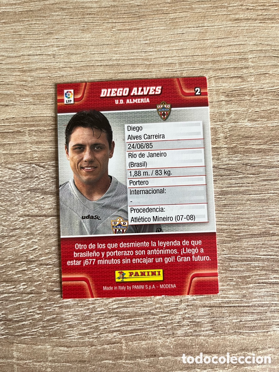 Fu&szlig;ball-Sticker: 2 DIEGO ALVES MEGACRACKS MGK 2010 2011 10 11 ALMER&Iacute;A