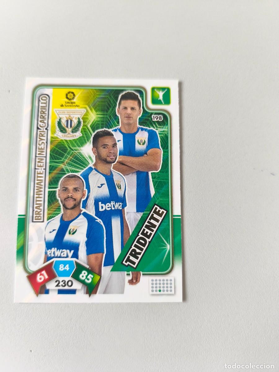 Cromos de f&uacute;tbol: ADRENALYN XL 2019 2020 19 20 LEGAN&Eacute;S TRIDENTE 198 BRAITHWAITE-EN NESYRI- CARRILLO CJA1