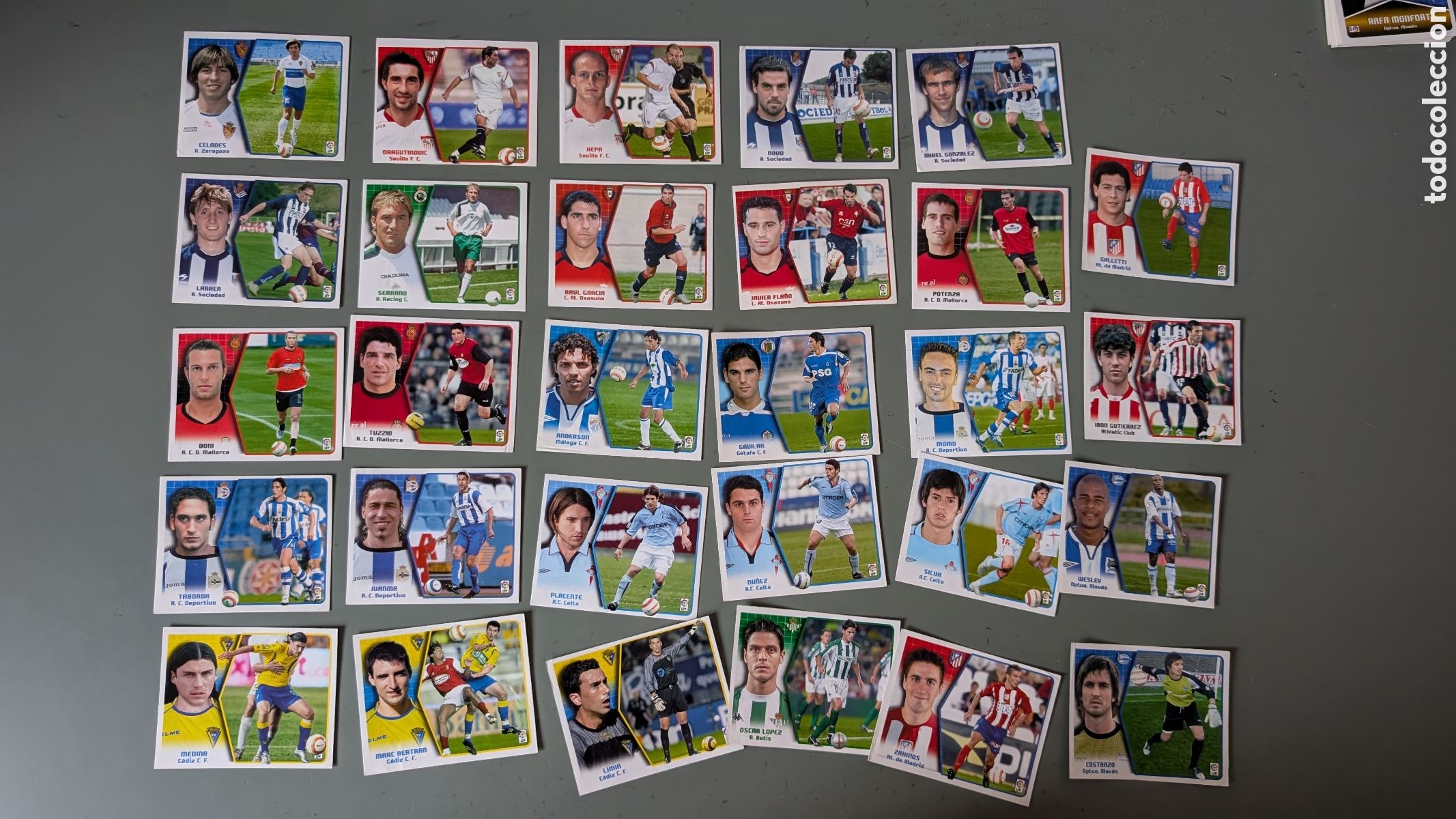 Cromos de f&uacute;tbol: LOTE 29 COLOCAS DIFERENTES HAY DIF&Iacute;CILES LIGA ESTE 2005/06 05 06 NUNCA PEGADOS SIN PEGAR