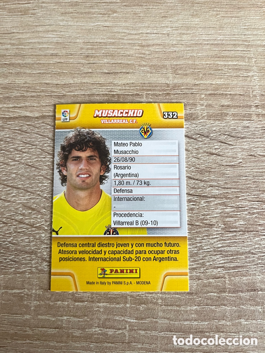 Cromos de f&uacute;tbol: 332 MUSACCHIO MEGACRACKS MGK 2010 2011 10 11 VILLARREAL