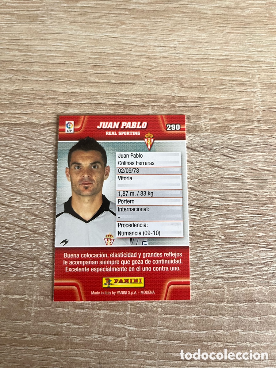 Cromos de f&uacute;tbol: 290 JUAN PABLO MEGACRACKS MGK 2010 2011 10 11 REAL SPORTING DE GIJ&Oacute;N