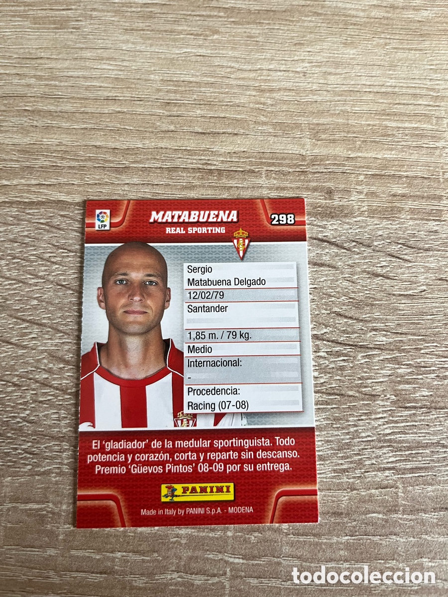 Football Stickers: 298 MATABUENA MEGACRACKS MGK 2010 2011 10 11 REAL SPORTING DE GIJ&Oacute;N