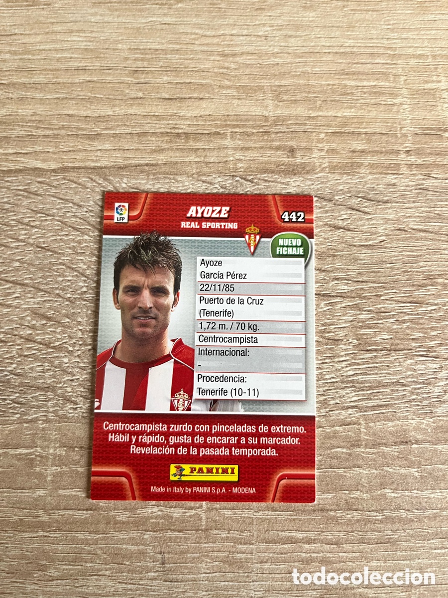 Fu&szlig;ball-Sticker: 442 AYOZE NUEVO FICHAJE MEGACRACKS MGK 2010 2011 10 11 REAL SPORTING DE GIJ&Oacute;N