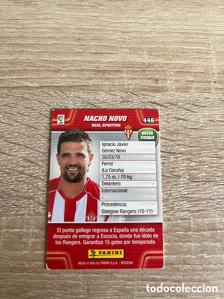 Fu&szlig;ball-Sticker: 446 NACHO NOVO NUEVO FICHAJE MEGACRACKS MGK 2010 2011 10 11 REAL SPORTING DE GIJ&Oacute;N