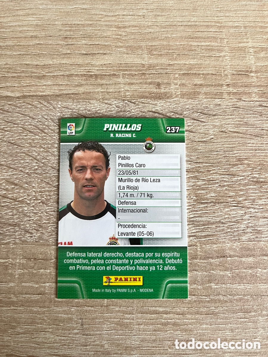 Cromos de f&uacute;tbol: 237 PINILLOS MEGACRACKS MGK 2010 2011 10 11 RACING DE SANTANDER