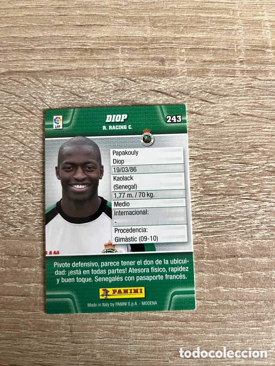 Cromos de f&uacute;tbol: 243 DIOP MEGACRACKS MGK 2010 2011 10 11 RACING DE SANTANDER
