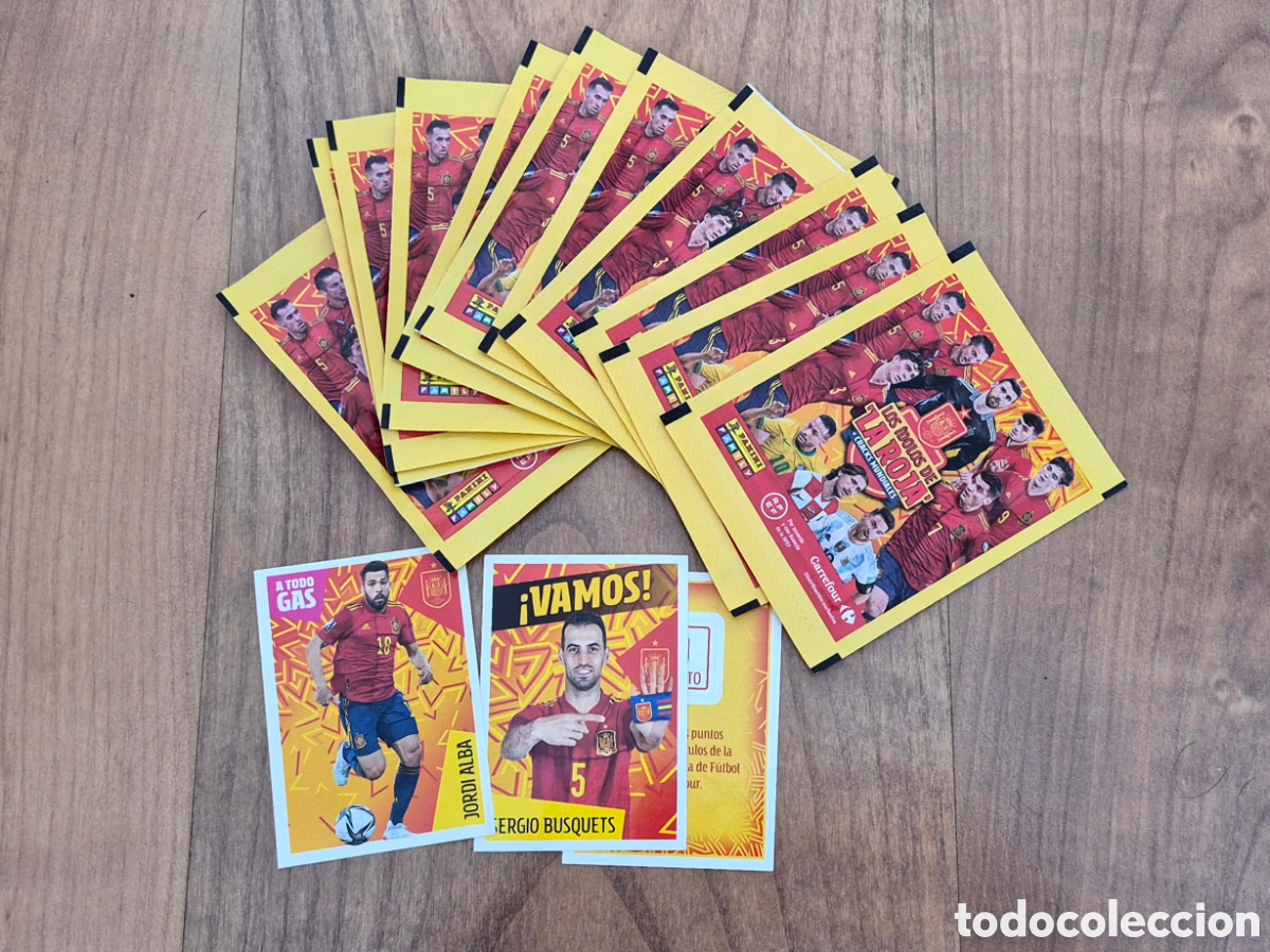 Cromos de f&uacute;tbol: 11 Sobres Mundial Los &Iacute;dolos de la Roja. Panini carrefour 2022 cromo barajitas nuevos sin abrir