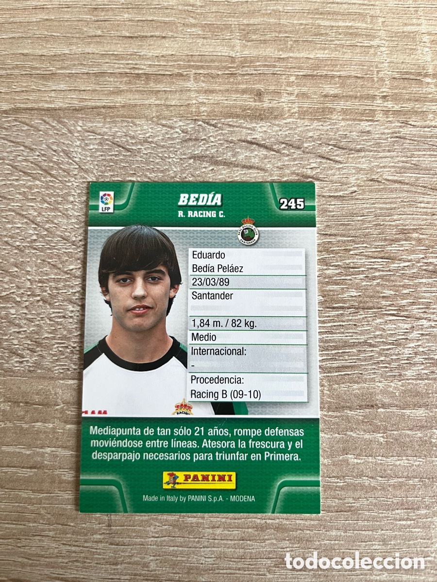 Cromos de f&uacute;tbol: 245 BEDIA MEGACRACKS MGK 2010 2011 10 11 RACING DE SANTANDER