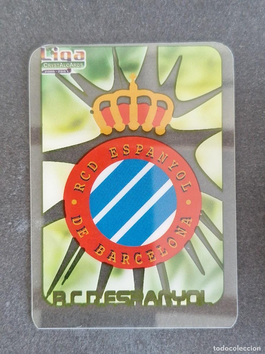 Cromos de f&uacute;tbol: L1 ESCUDO R. C. D. ESPA&Ntilde;OL 253 MUNDICROMO CRYSTALCARDS LIGA 2006 2007 06 07