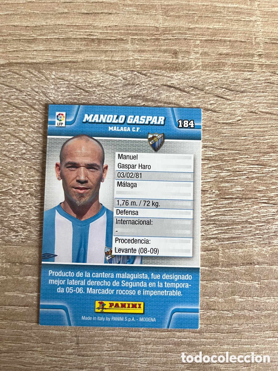 Cromos de f&uacute;tbol: 184 MANOLO GASPAR MEGACRACKS MGK 2010 2011 10 11 M&Aacute;LAGA