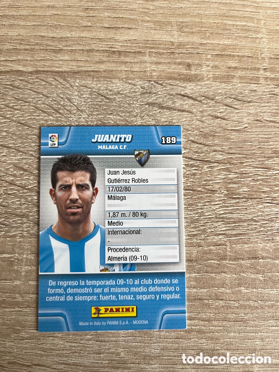 Cromos de f&uacute;tbol: 189 JUANITO MEGACRACKS MGK 2010 2011 10 11 M&Aacute;LAGA