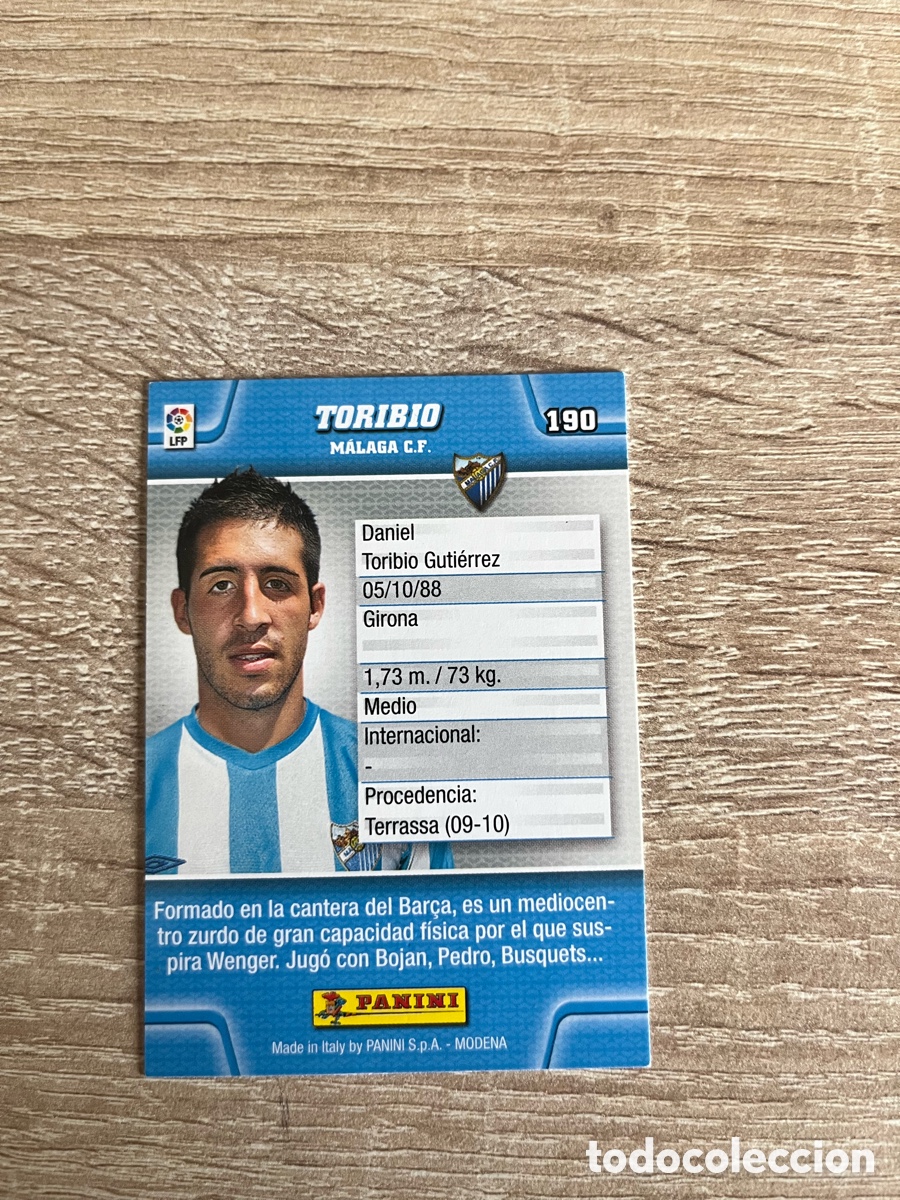 Cromos de f&uacute;tbol: 190 TORIBIO MEGACRACKS MGK 2010 2011 10 11 M&Aacute;LAGA