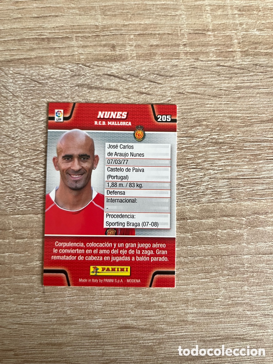 Cromos de f&uacute;tbol: 205 NUNES MEGACRACKS MGK 2010 2011 10 11 MALLORCA