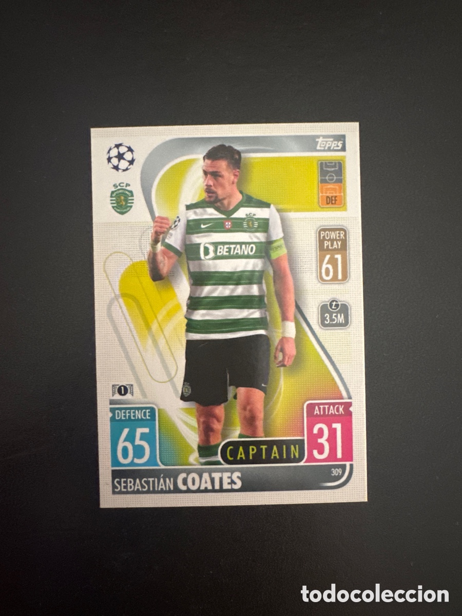 Football Stickers: COATES SPORTING DE PORTUGAL N&Uacute;MERO 309 MATCH ATTAX 2021 2022
